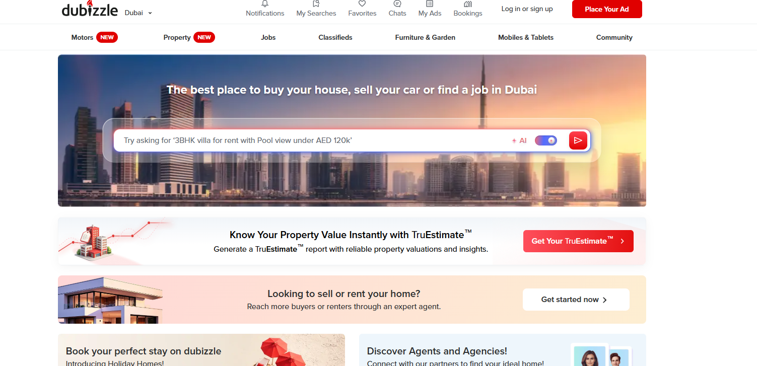 Dubizzle Marketplace homepage
