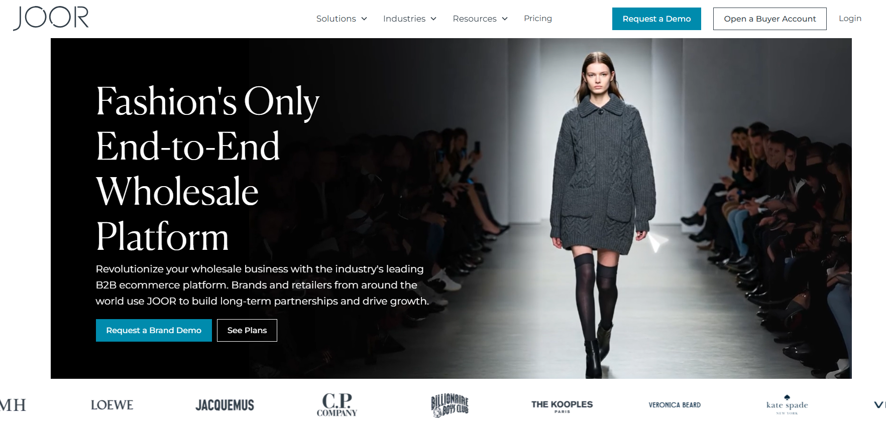 JOOR B2B Commerce homepage